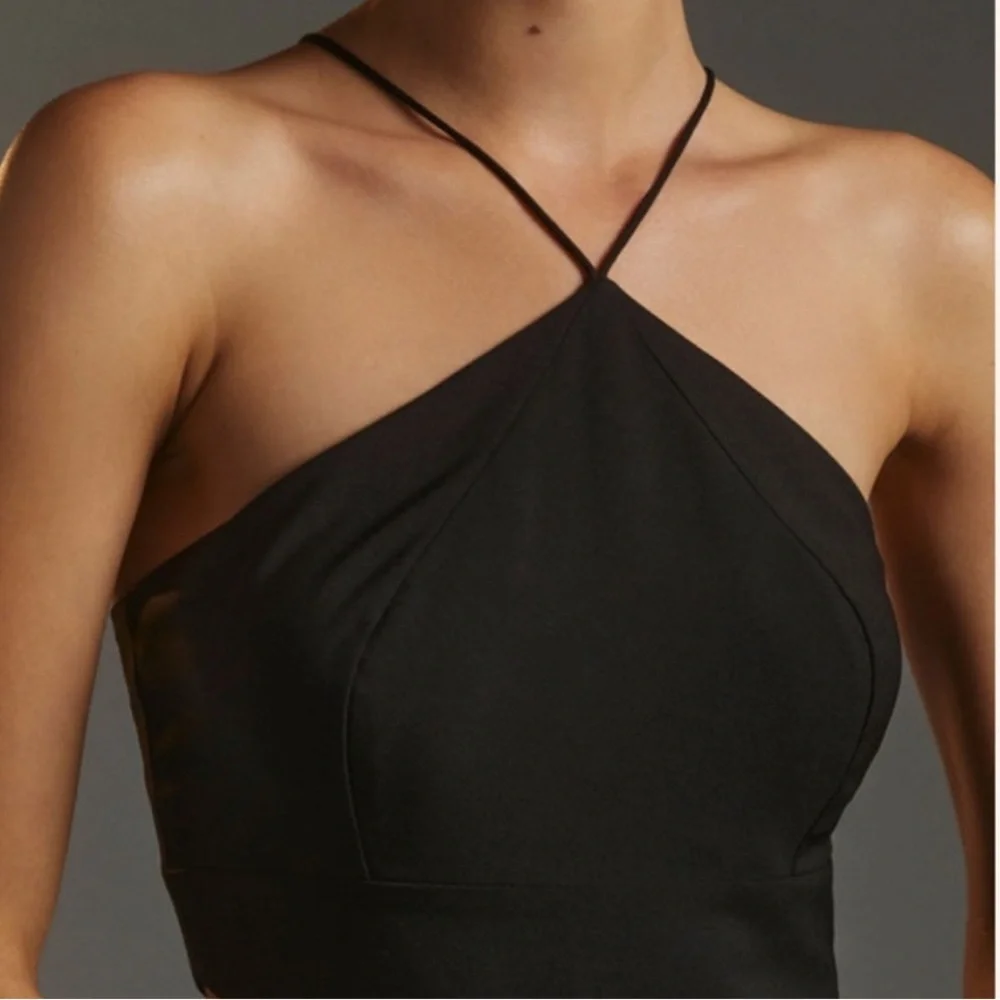 Anthropologie Hutch Black Wide Leg cut out jumpsuit size 10 - Picture 2 of 12